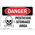 Signmission OSHA Danger Sign, 10" Height, 14" Width, Aluminum, Pesticide Storage Area, Landscape, 1014-L-1522 OS-DS-A-1014-L-1522